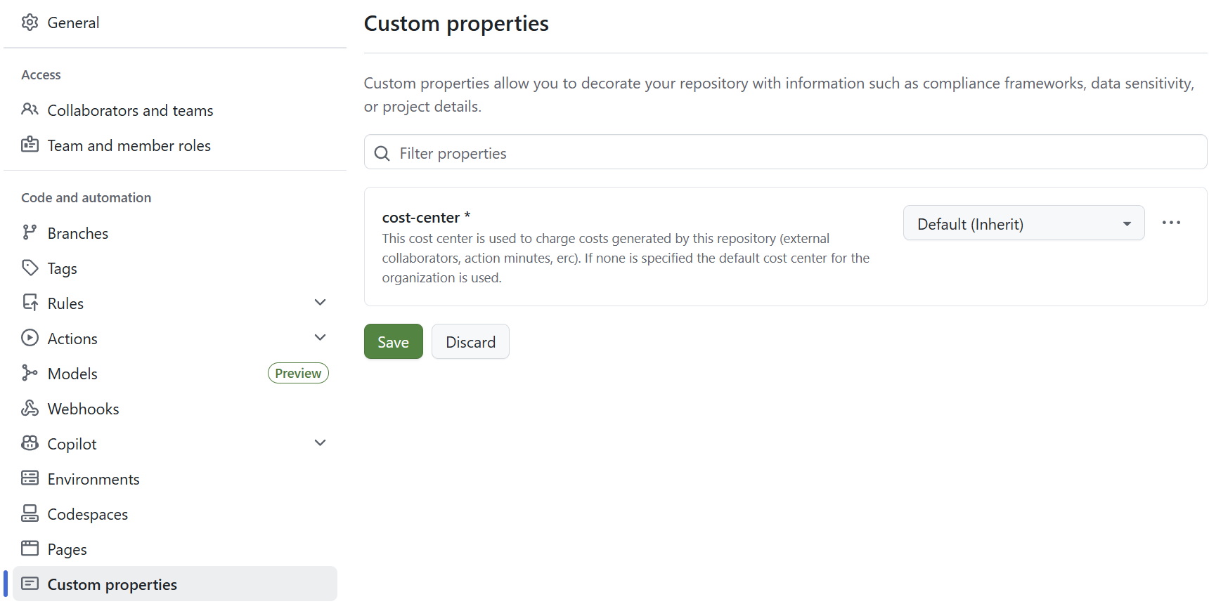 GitHub Billing - Let Organization and Repository admins set the Cost Center in GitHub