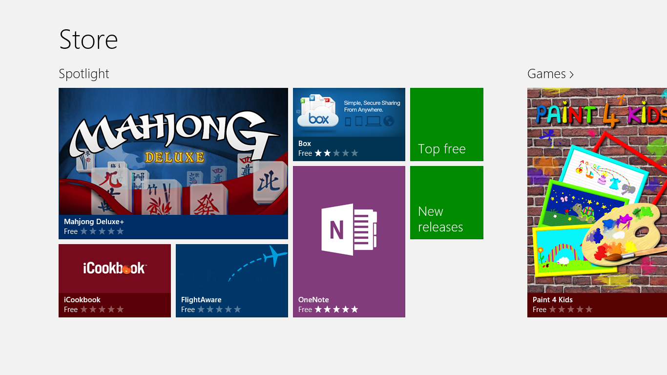 Windows 8.1 App Store: Install Games